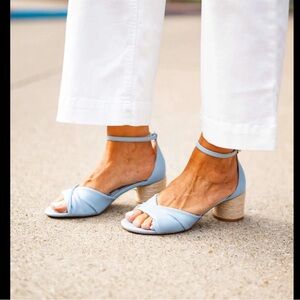 Draper James RSVP blue espadrilles block heels sandals size 10 NEW IN Box